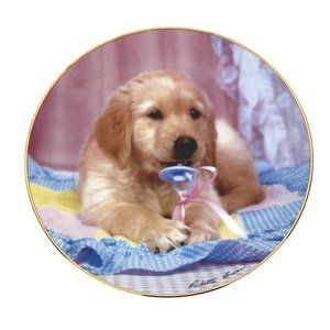 Hamilton Collection Golden Puppy Portraits "Teething Time" Paulette Brown